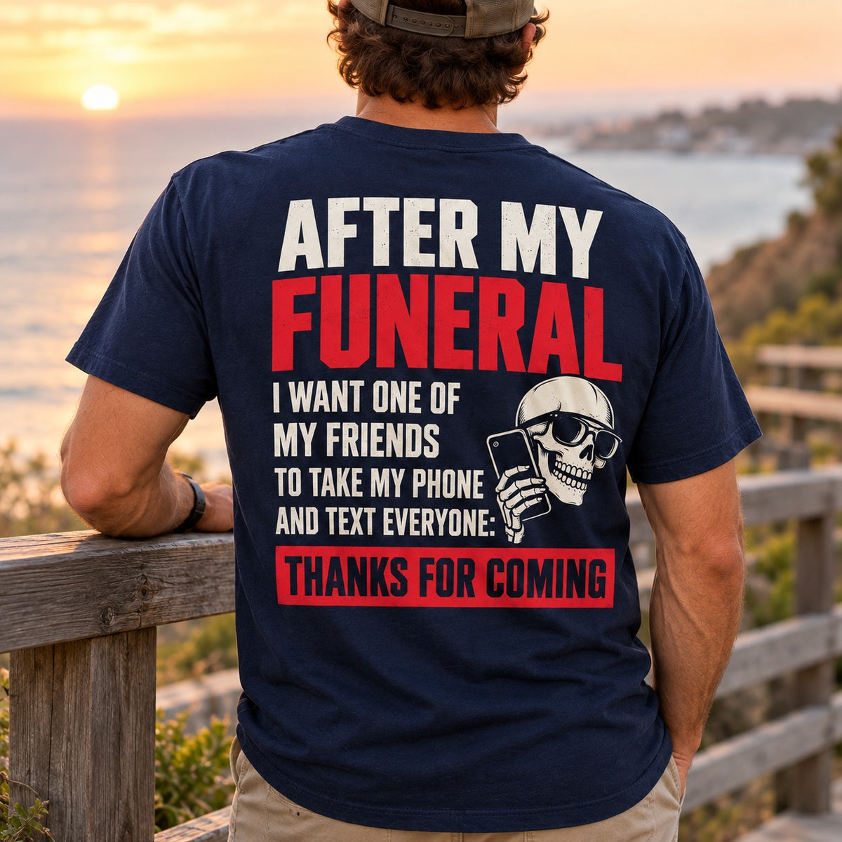 After My Funeral Thanks For Coming T-Shirt, Funny Dark Humor Skeleton Graphic Tee, Sarcastic Funeral Joke Shirt Gift #TVI