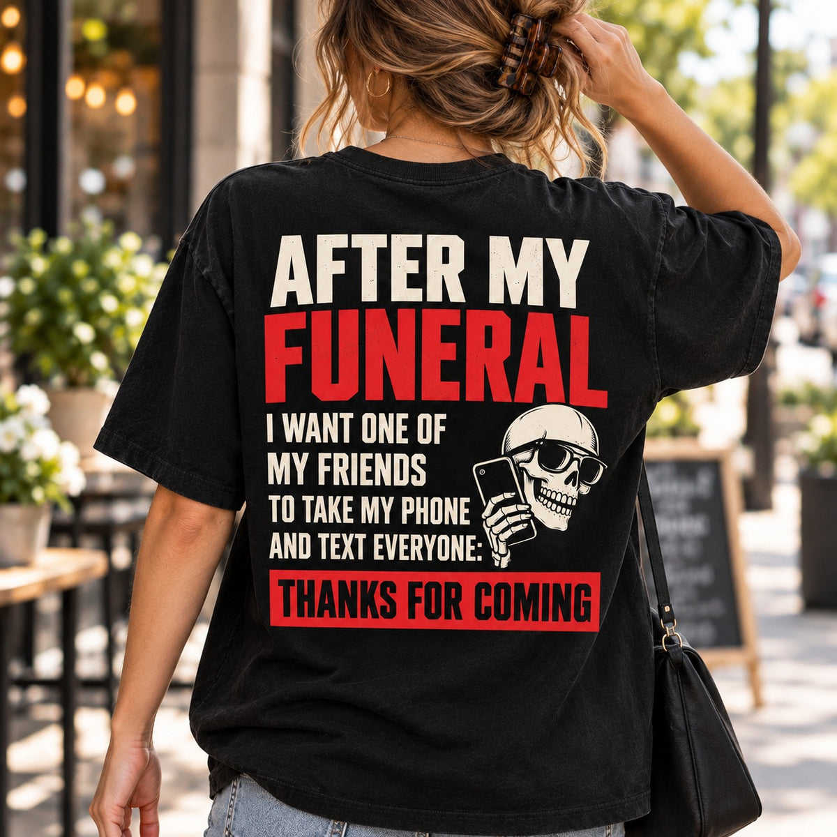 After My Funeral Thanks For Coming T-Shirt, Funny Dark Humor Skeleton Graphic Tee, Sarcastic Funeral Joke Shirt Gift #TVI